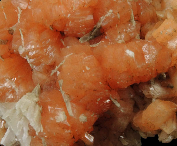 Stilbite with Calcite from Moore's Station Quarry, 44 km northeast of Philadelphia, Mercer County, New Jersey