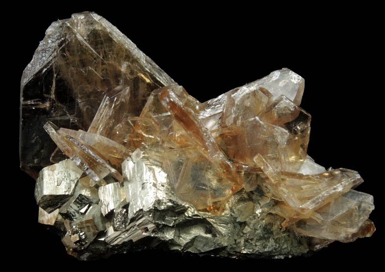 Barite on Pyrite from Quiruvilca Mine, Santiago de Chuco Province, La Libertad Department, Peru