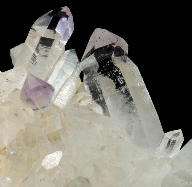 Quartz with scepter-shaped Amethyst crystals from Goboboseb Mountains, 43 km west of Brandberg Mountain, Erongo region, Namibia