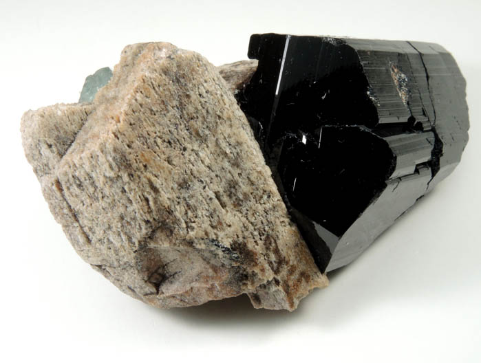 Schorl Tourmaline, Aquamarine Beryl and Carlsbad Law-twinned Microcline from Erongo Mountains, 20 km north of Usakos, Damaraland, Namibia