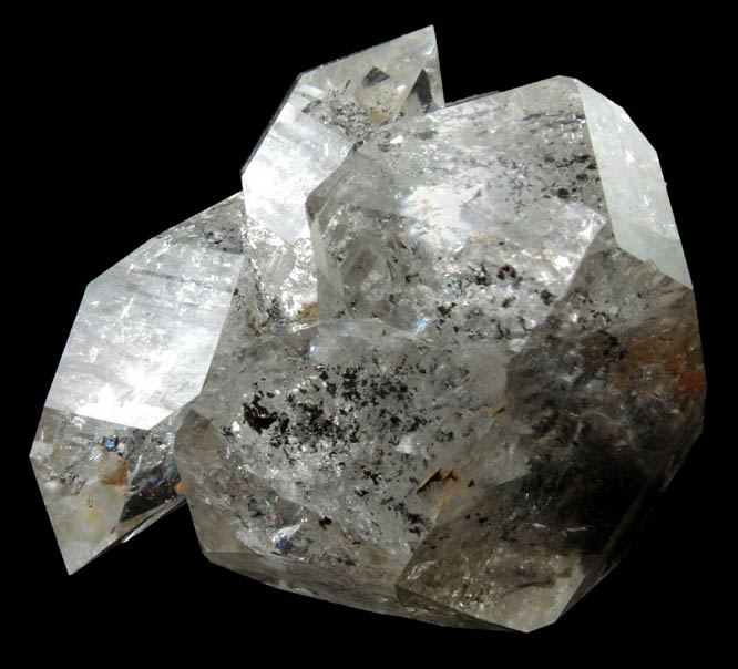 Quartz var. Herkimer Diamond with Hydrocarbon inclusions from Eastern Rock Products Quarry (Benchmark Quarry), St. Johnsville, Montgomery County, New York