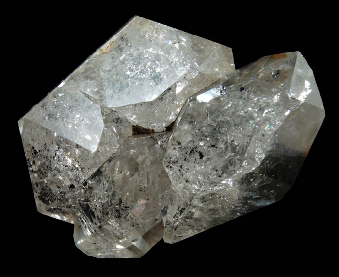 Quartz var. Herkimer Diamond with Hydrocarbon inclusions from Eastern Rock Products Quarry (Benchmark Quarry), St. Johnsville, Montgomery County, New York