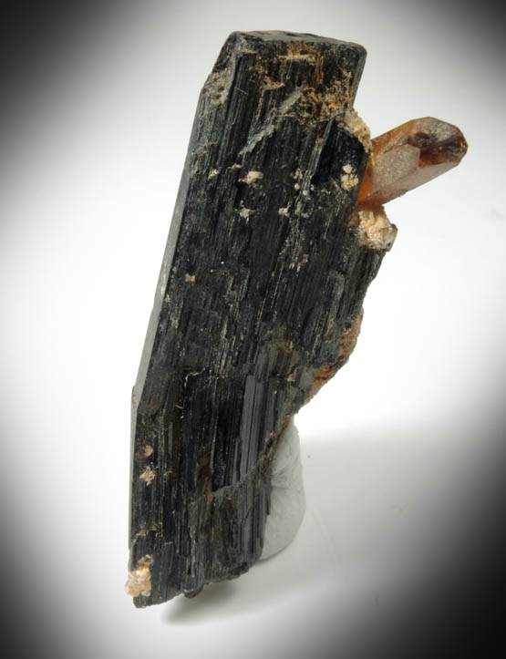 Arfvedsonite (rare terminated Arfvedsonite crystal) with Quartz from Hurricane Mountain, east of Intervale, Carroll County, New Hampshire