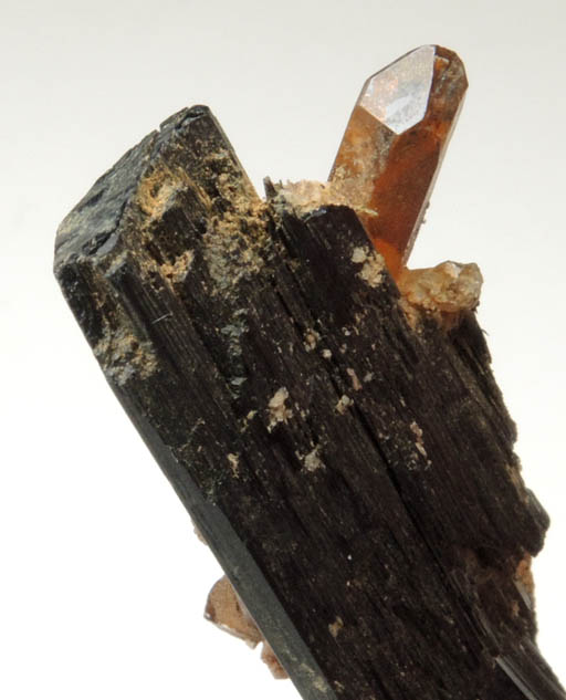 Arfvedsonite (rare terminated Arfvedsonite crystal) with Quartz from Hurricane Mountain, east of Intervale, Carroll County, New Hampshire