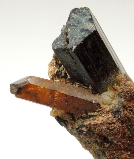 Arfvedsonite (rare terminated Arfvedsonite crystal) with Quartz from Hurricane Mountain, east of Intervale, Carroll County, New Hampshire