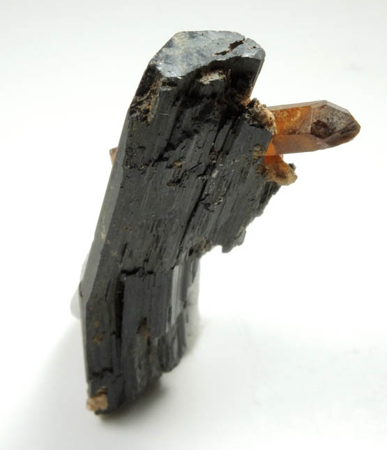 Arfvedsonite (rare terminated Arfvedsonite crystal) with Quartz from Hurricane Mountain, east of Intervale, Carroll County, New Hampshire