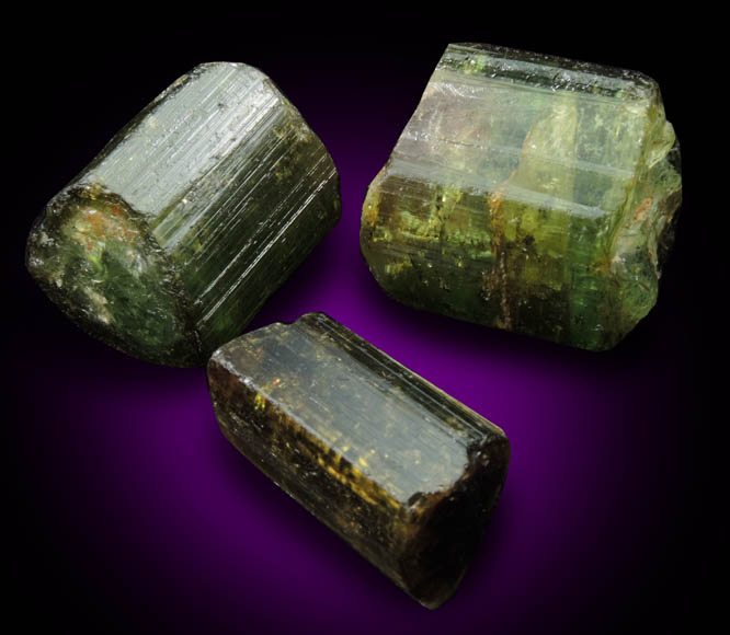 Elbaite Tourmaline (3 crystal segments) from Minas Gerais, Brazil