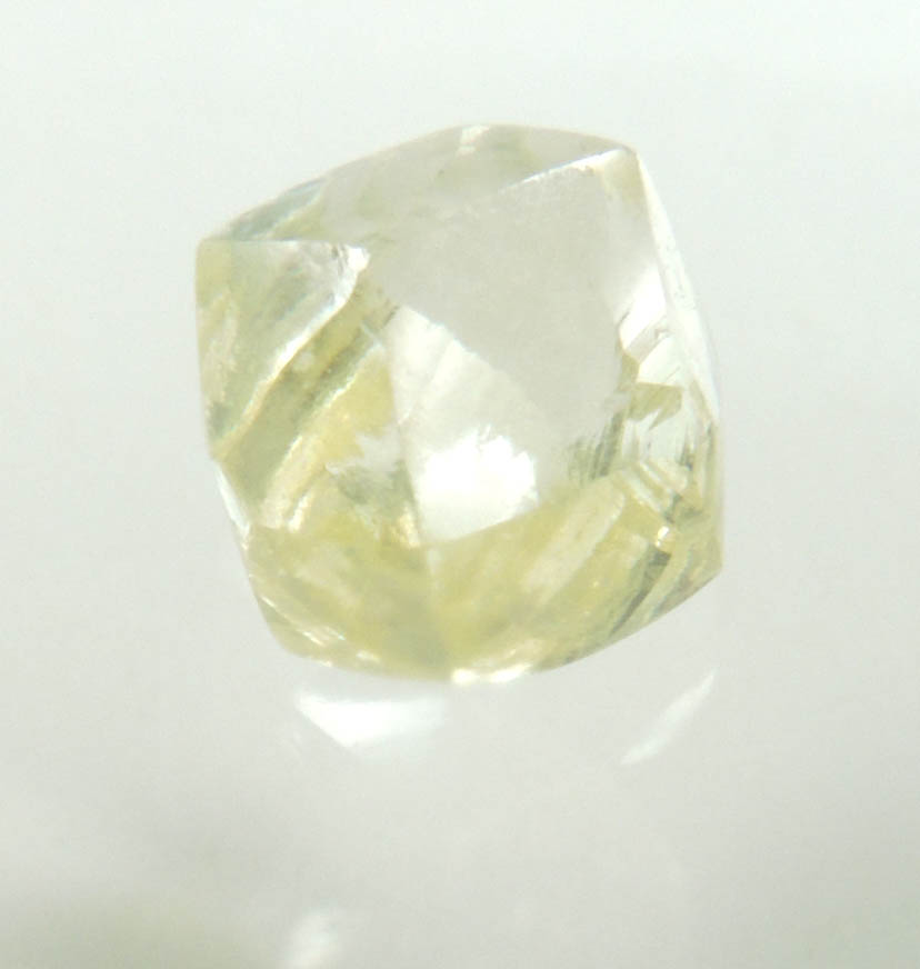 Diamond (0.84 carat yellow gem-grade dodecahedral rough diamond) from Jwaneng Mine, Naledi River Valley, Botswana