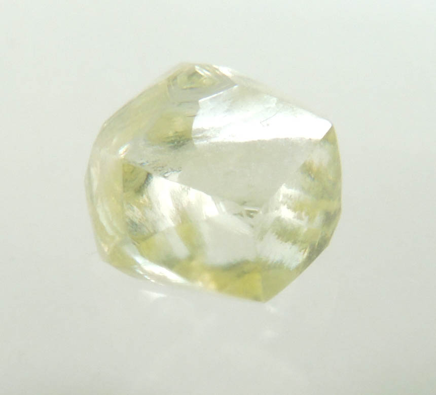 Diamond (0.84 carat yellow gem-grade dodecahedral rough diamond) from Jwaneng Mine, Naledi River Valley, Botswana