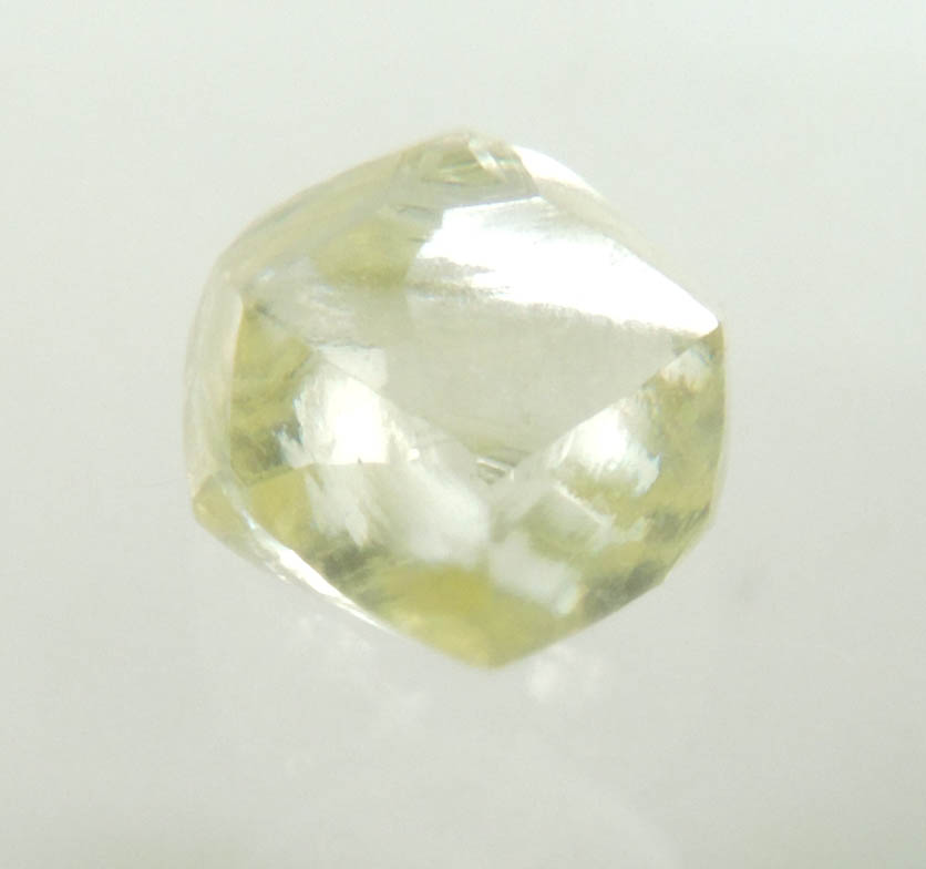 Diamond (0.84 carat yellow gem-grade dodecahedral rough diamond) from Jwaneng Mine, Naledi River Valley, Botswana