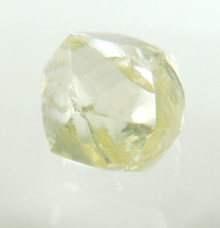 Diamond (0.84 carat yellow gem-grade dodecahedral rough diamond) from Jwaneng Mine, Naledi River Valley, Botswana