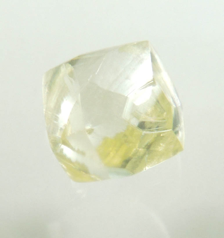 Diamond (0.84 carat yellow gem-grade dodecahedral rough diamond) from Jwaneng Mine, Naledi River Valley, Botswana