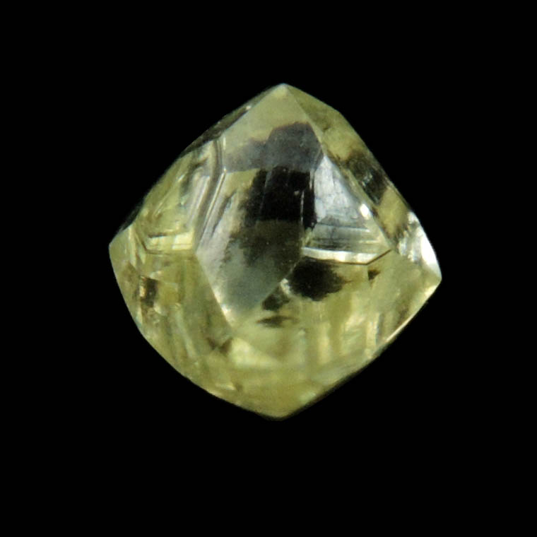 Diamond (0.84 carat yellow gem-grade dodecahedral rough diamond) from Jwaneng Mine, Naledi River Valley, Botswana