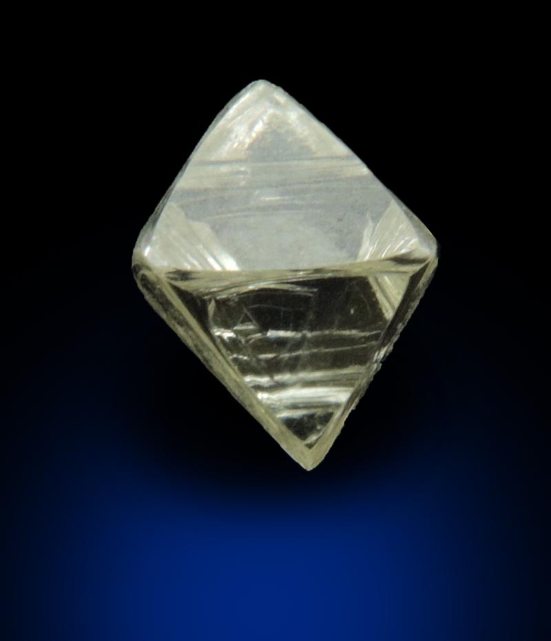 Diamond (0.87 carat yellow cuttable gem-grade octahedral crystal) from Jwaneng Mine, Naledi River Valley, Botswana