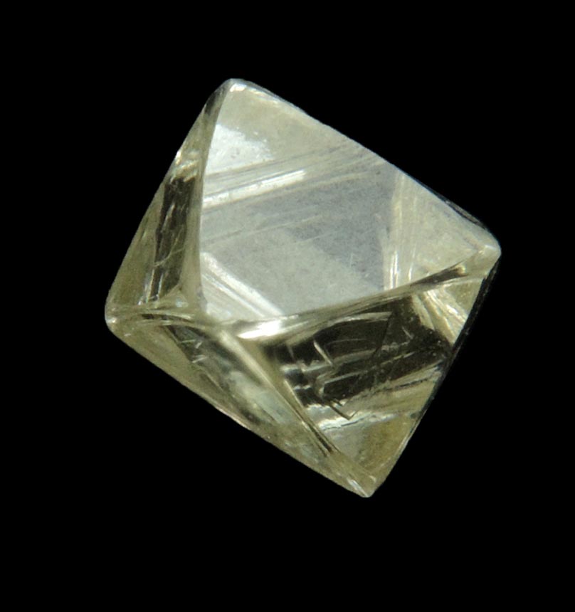 Diamond (0.87 carat yellow cuttable gem-grade octahedral crystal) from Jwaneng Mine, Naledi River Valley, Botswana