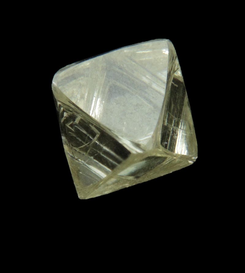 Diamond (0.87 carat yellow cuttable gem-grade octahedral crystal) from Jwaneng Mine, Naledi River Valley, Botswana