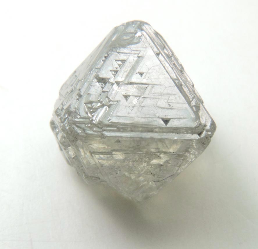 Diamond (7.68 carat gray octahedral crystal) from Oranjemund District, southern coastal Namib Desert, Namibia