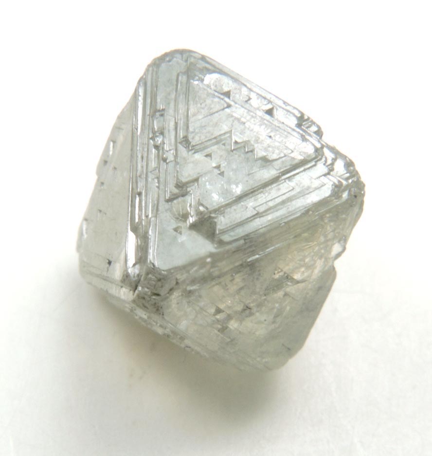 Diamond (7.68 carat gray octahedral crystal) from Oranjemund District, southern coastal Namib Desert, Namibia