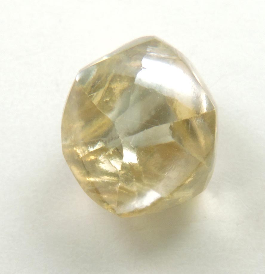 Diamond (1.79 carat cuttable gem-grade fancy yellow-sherry tetrahexahedral crystal) from Almazy Anabara Mine, Sakha (Yakutia) Republic, Siberia, Russia