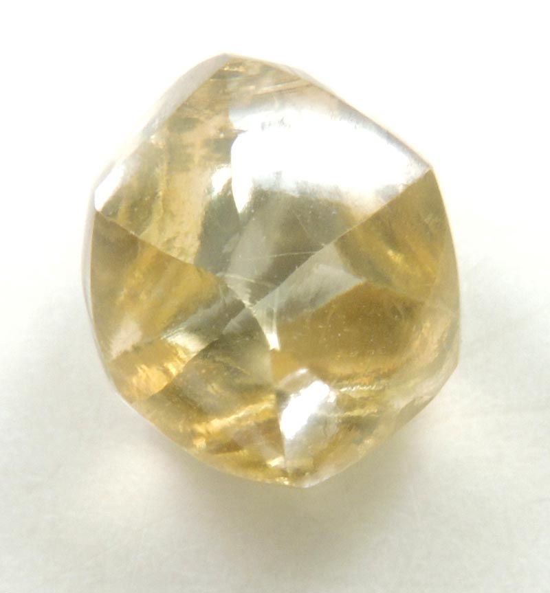 Diamond (1.79 carat cuttable gem-grade fancy yellow-sherry tetrahexahedral crystal) from Almazy Anabara Mine, Sakha (Yakutia) Republic, Siberia, Russia