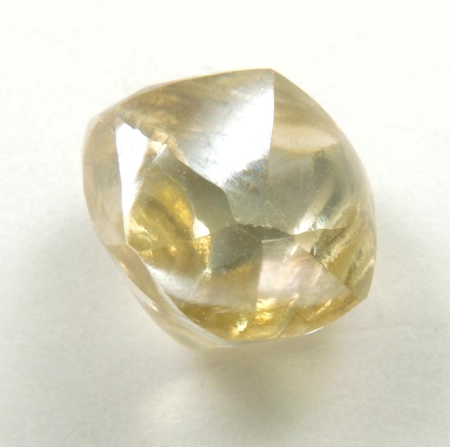 Diamond (1.79 carat cuttable gem-grade fancy yellow-sherry tetrahexahedral crystal) from Almazy Anabara Mine, Sakha (Yakutia) Republic, Siberia, Russia