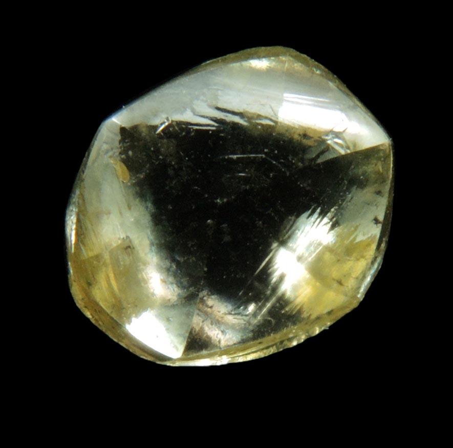 Diamond (3.88 carat gem-grade yellow complex diamond) from Almazy Anabara Mine, Sakha Republic, Siberia, Russia