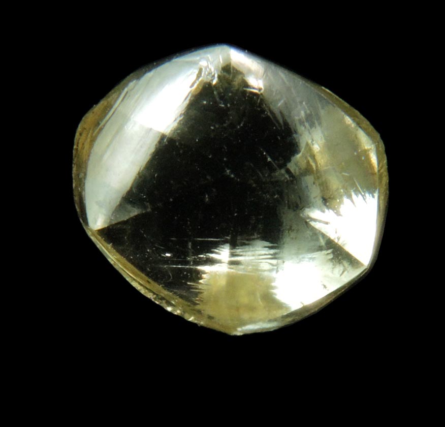 Diamond (3.88 carat gem-grade yellow complex diamond) from Almazy Anabara Mine, Sakha Republic, Siberia, Russia