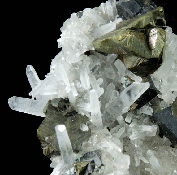 Chalcopyrite and Sphalerite on Quartz from Bandora Mine, Silverton, San Juan County, Colorado