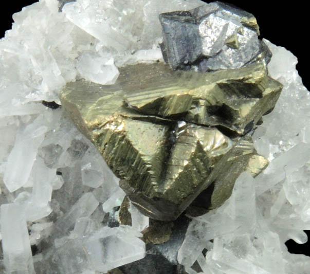 Chalcopyrite and Sphalerite on Quartz from Bandora Mine, Silverton, San Juan County, Colorado