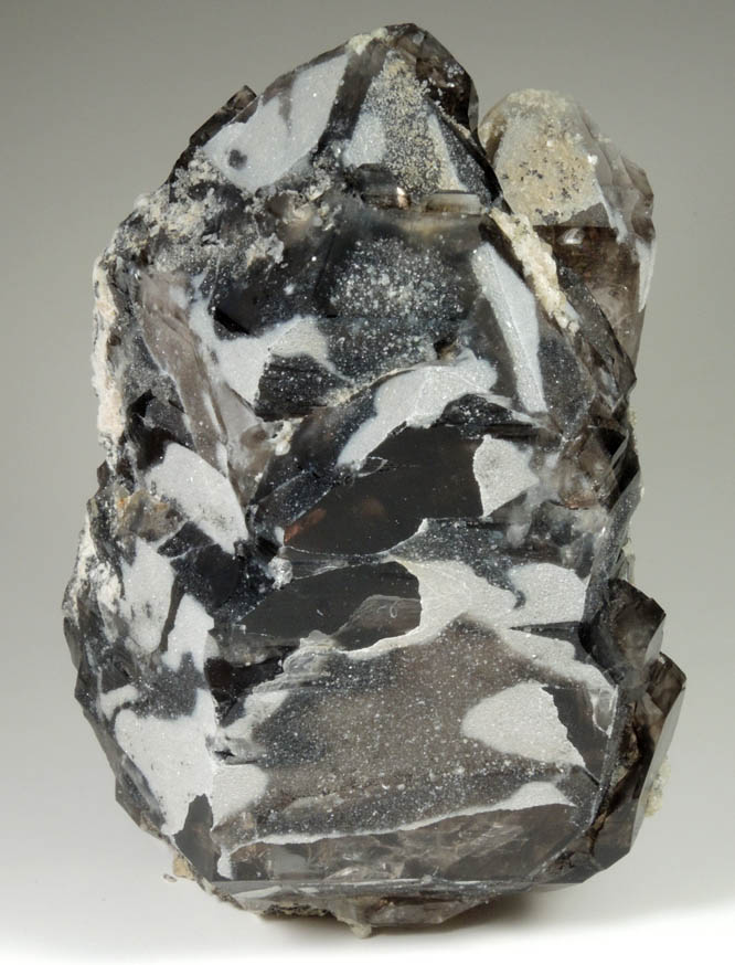 Quartz var. Smoky Quartz with thin coating of colorless Quartz from Havey Quarry, Poland, Androscoggin County, Maine