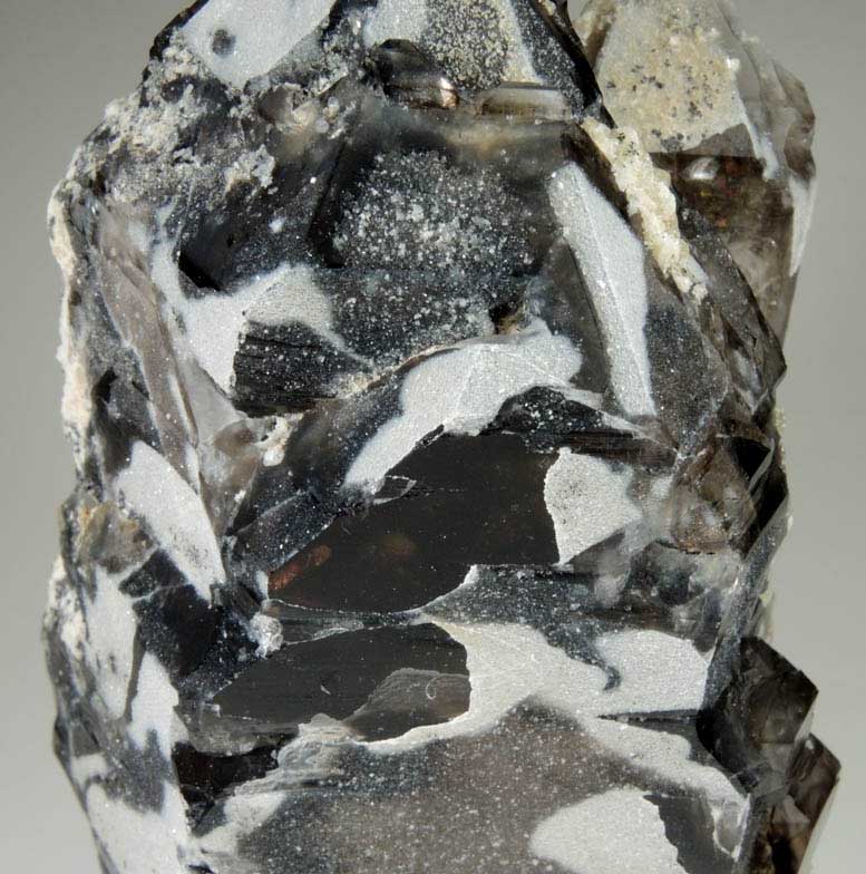 Quartz var. Smoky Quartz with thin coating of colorless Quartz from Havey Quarry, Poland, Androscoggin County, Maine