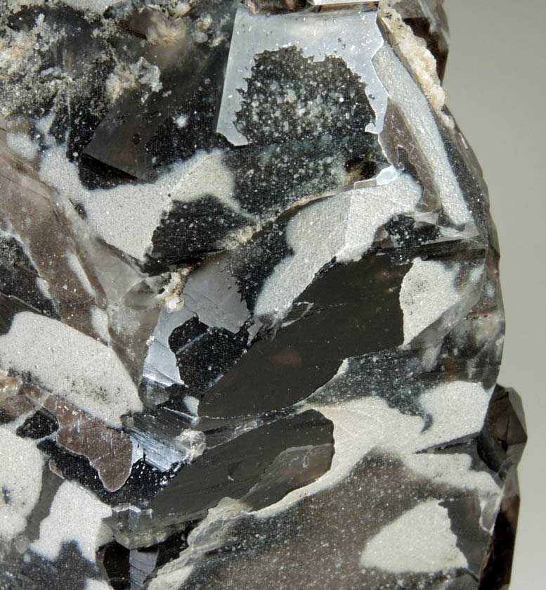 Quartz var. Smoky Quartz with thin coating of colorless Quartz from Havey Quarry, Poland, Androscoggin County, Maine