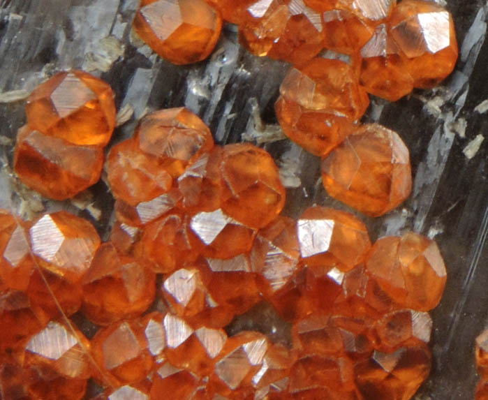 Spessartine Garnet on Smoky Quartz with Hyalite Opal from Tongbei-Yunling District, Fujian Province, China