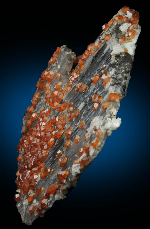 Spessartine Garnet on Smoky Quartz with Hyalite Opal from Tongbei-Yunling District, Fujian Province, China