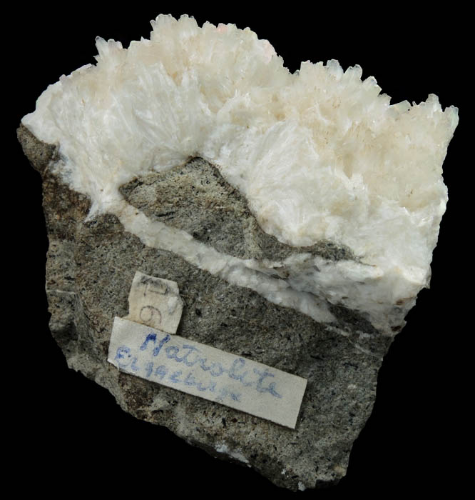 Natrolite on Phonolite from Hammerunterwiesenthal, Erzgebirge, Sachsen, Germany