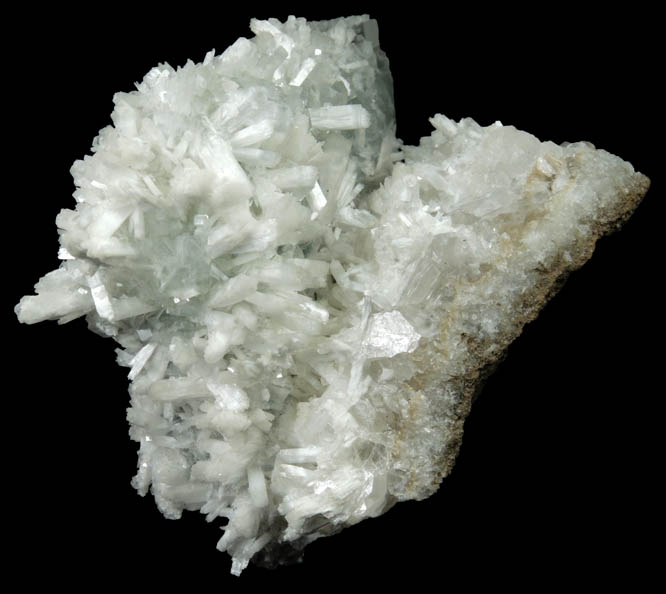 Mesolite, Apophyllite, Calcite, Prehnite from Palabora open Pit, Bench 24, Phalaborwa, Limpopo Province, South Africa