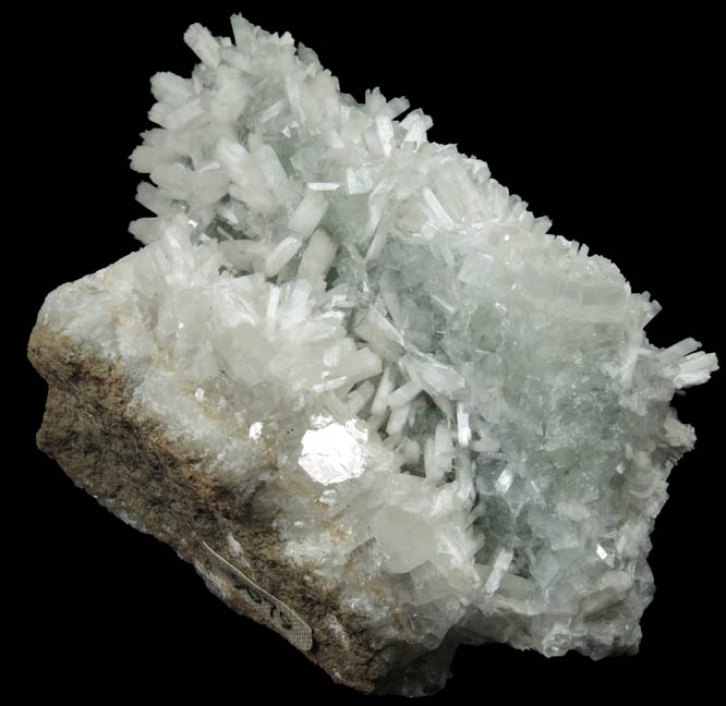 Mesolite, Apophyllite, Calcite, Prehnite from Palabora open Pit, Bench 24, Phalaborwa, Limpopo Province, South Africa