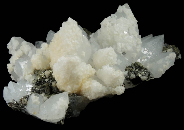 Quartz, Dolomite, Chalcopyrite from Cavnic Mine (Kapnikbanya), Maramures, Romania