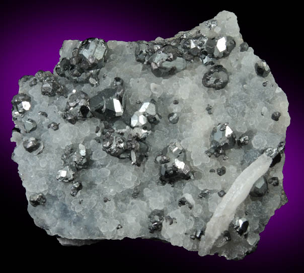 Tetrahedrite and Barite on Quartz from Casapalca District, Huarochiri Province, Lima Department, Peru