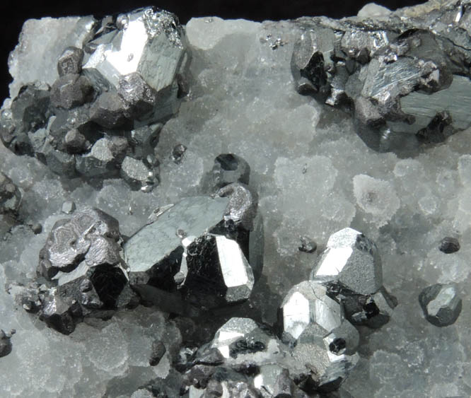 Tetrahedrite and Barite on Quartz from Casapalca District, Huarochiri Province, Lima Department, Peru