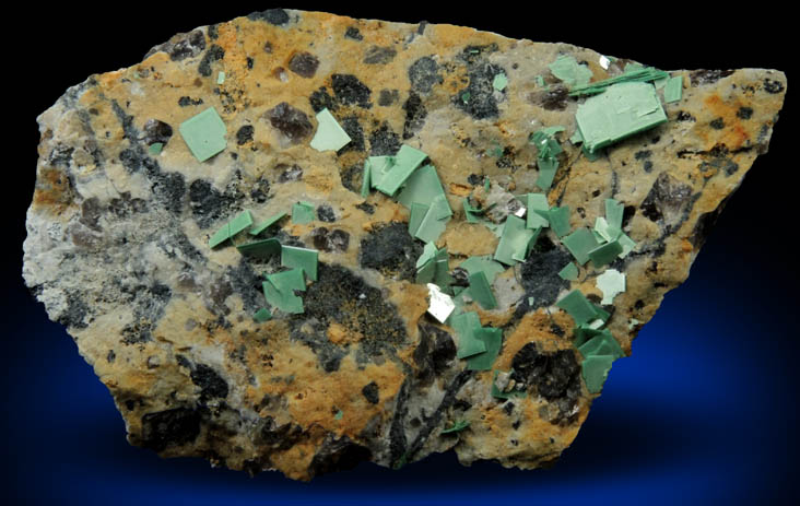Torbernite from Majuba Hill, Lower Adit, Pershing County, Nevada