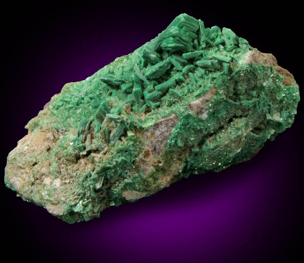 Torbernite from Saint-Priest-la-Prugne, Loire, Rhne-Alpes, France