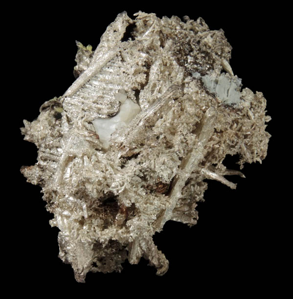 Silver (crystallized) with Calcite from Andres del Rio District, Batopilas, Chihuahua, Mexico