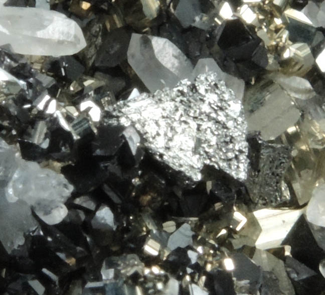 Tetrahedrite, Pyrite, Quartz, Sphalerite from Pachapaqui Mine, Bolognesi Province, Ancash Department, Peru