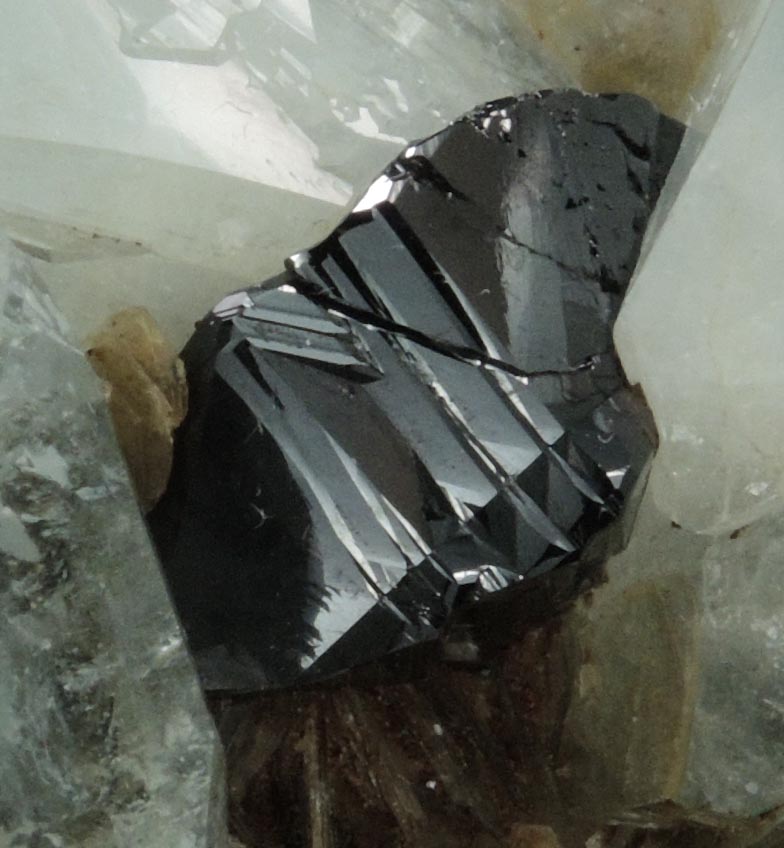Cassiterite on Beryl var. Aquamarine and Muscovite from Xuebaoding Mountain near Pingwu, Sichuan Province, China