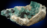 Fluorite with Galena on Quartz from Rogerley Mine, West Crosscut Pocket, Frosterley, County Durham, England