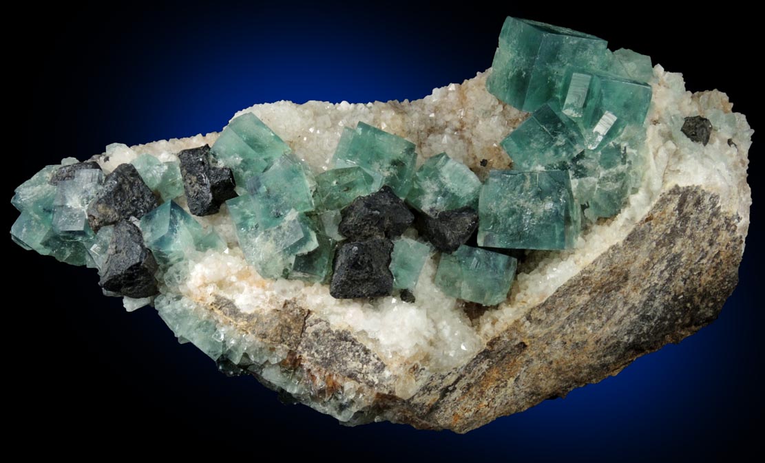 Fluorite with Galena on Quartz from Rogerley Mine, West Crosscut Pocket, Frosterley, County Durham, England