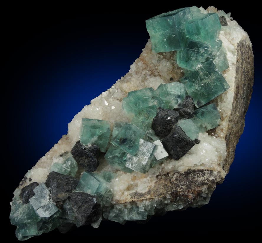 Fluorite with Galena on Quartz from Rogerley Mine, West Crosscut Pocket, Frosterley, County Durham, England