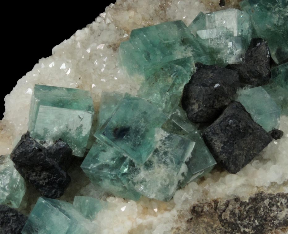 Fluorite with Galena on Quartz from Rogerley Mine, West Crosscut Pocket, Frosterley, County Durham, England