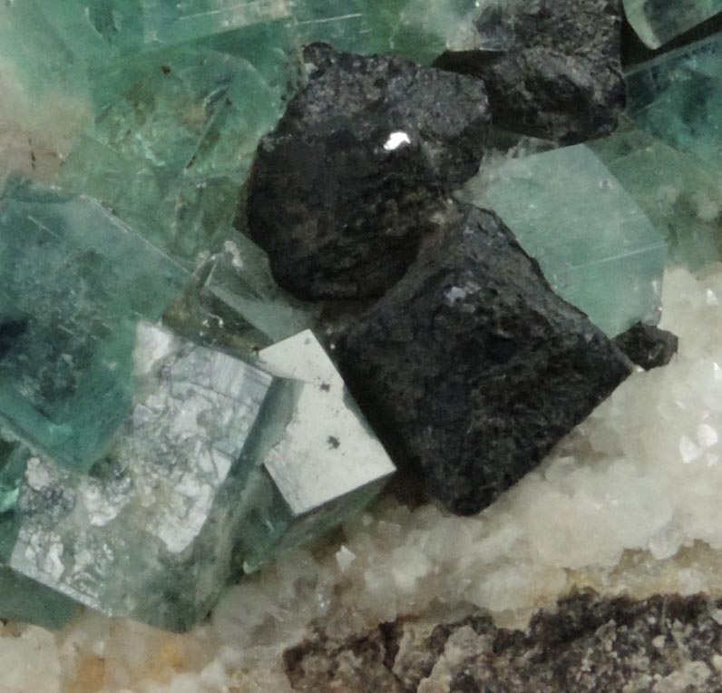 Fluorite with Galena on Quartz from Rogerley Mine, West Crosscut Pocket, Frosterley, County Durham, England